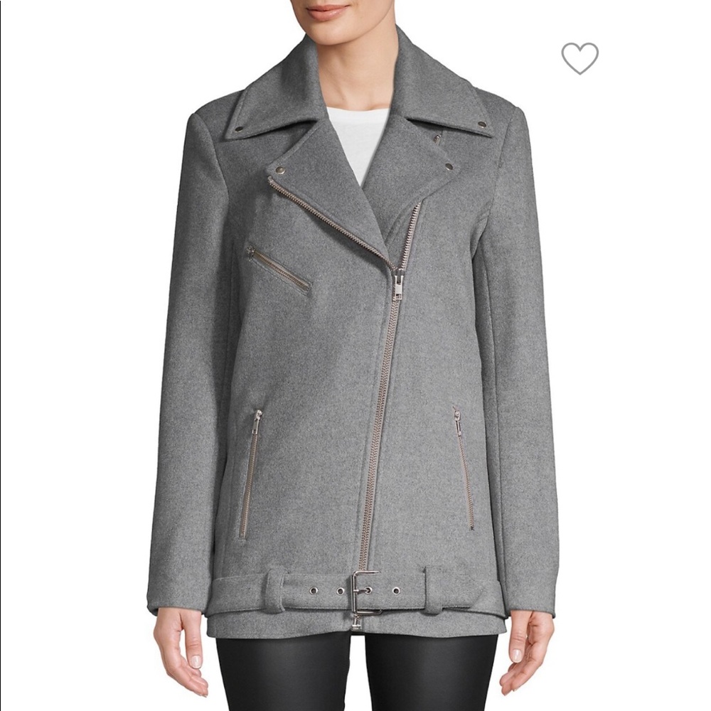 Wythe NY Long Wool-Blend Moto Jacket Size XS NWT